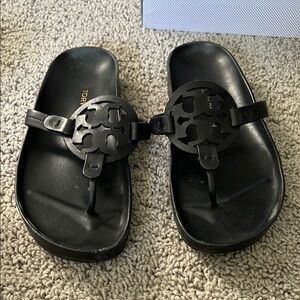 Tory Burch Black Sandals Minimalist Thong Style